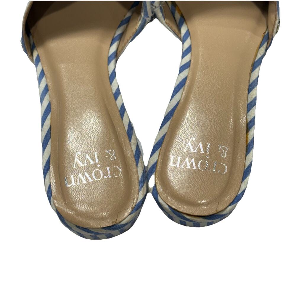 Crown & Ivy Textile Slip On Blue‎ and White Stripe Loafer Shoes Women's 6M - Picture 2 of 5